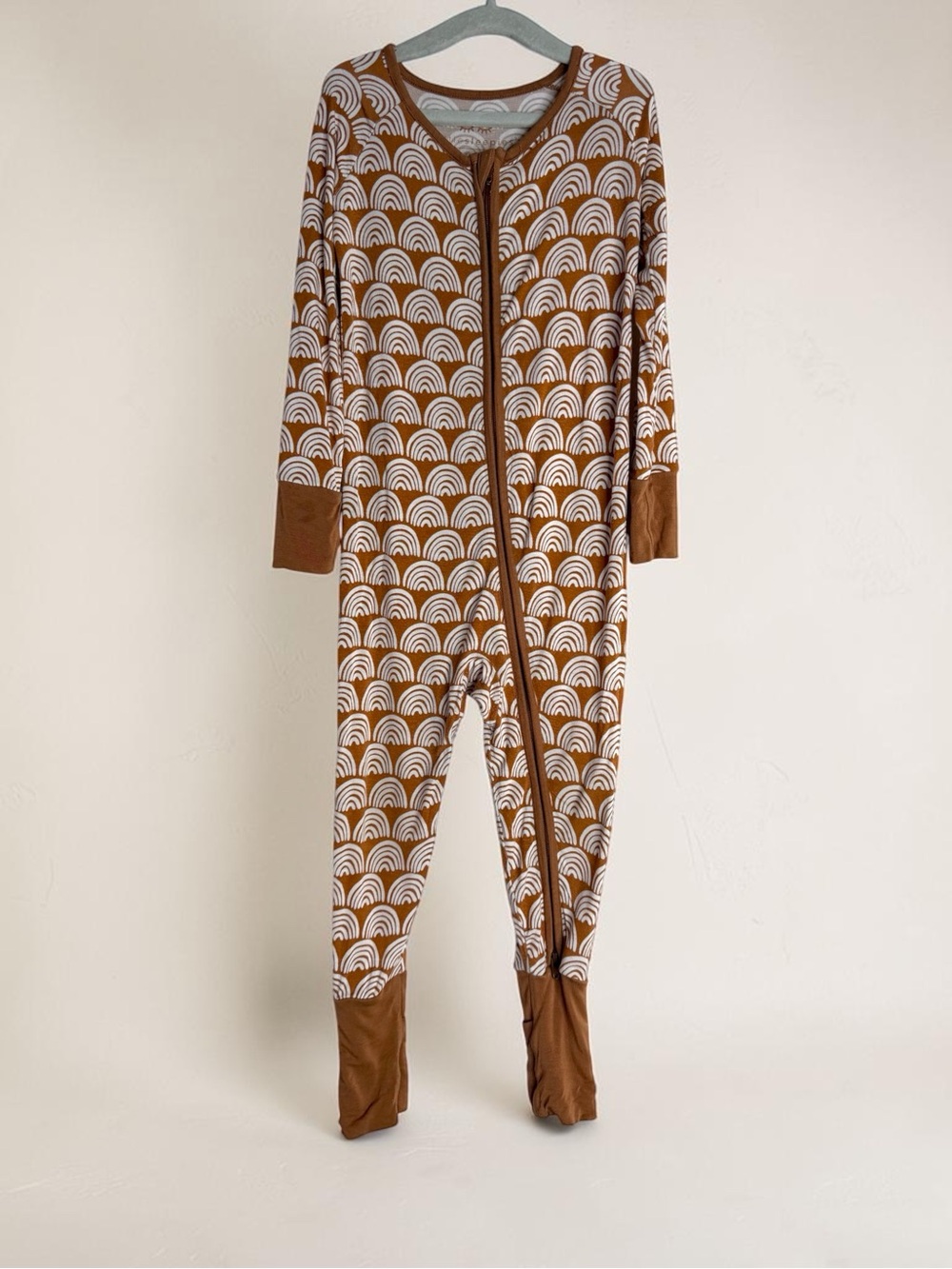 Little Sleepies Rust Rainbows Zippy Bamboo Footies 18-24 Months